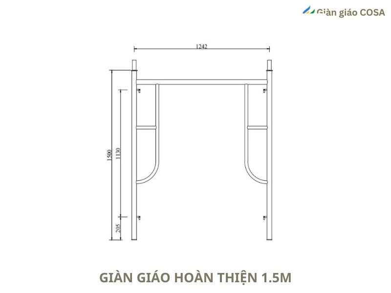 Kích thước giàn giáo hoàn thiện 1,5m